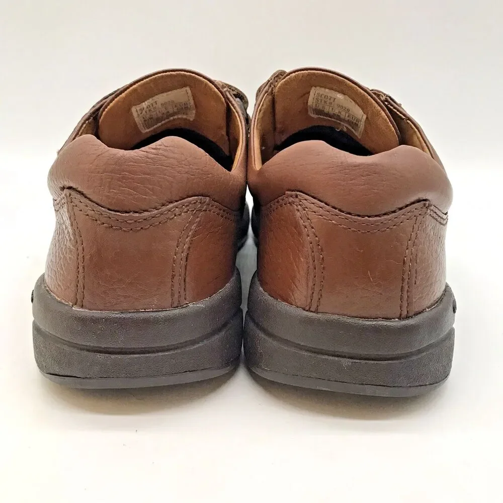 Dr. Comfort Scott 9020 Comfort Shoe Men's 9.5M Brown Leather Low Top Hook & Loop
